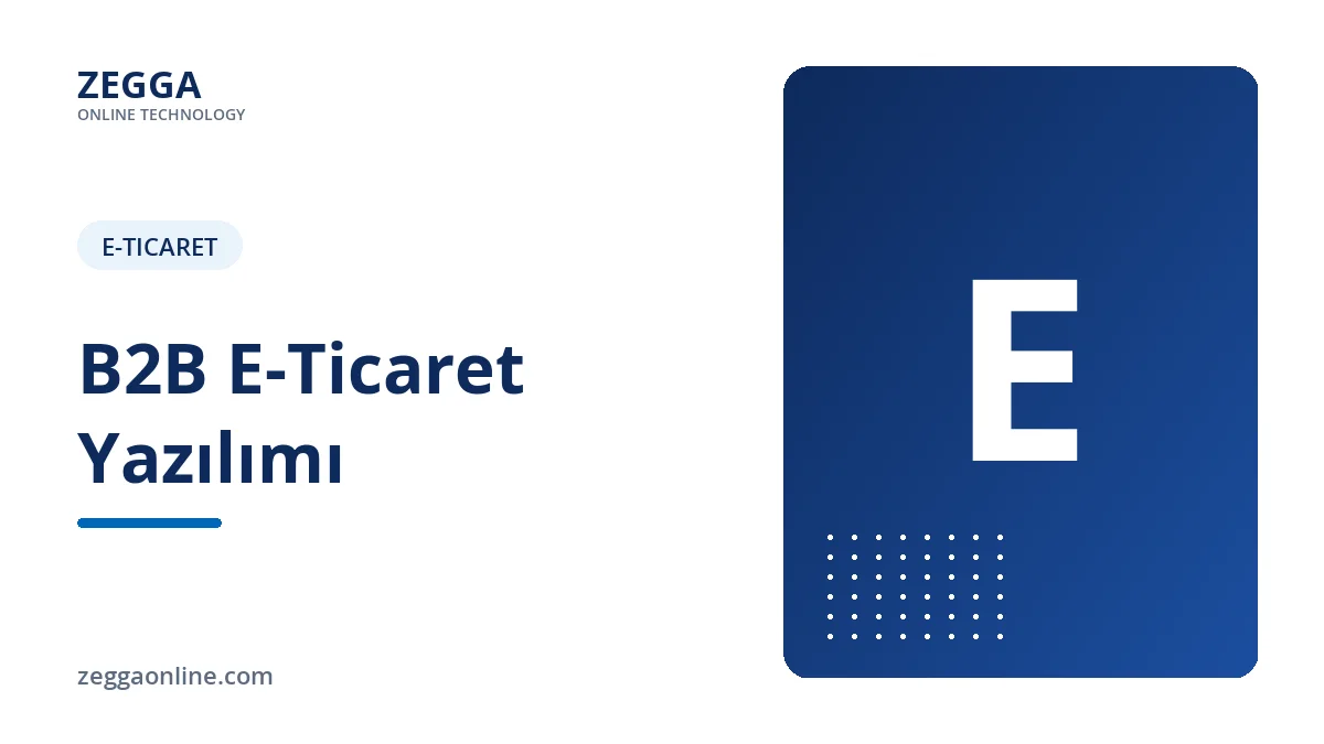 B2B E-Ticaret Yazılımı - Zegga Online