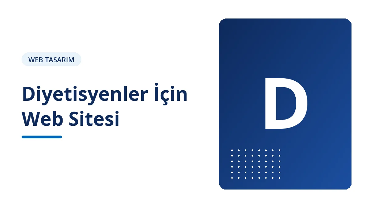 Diyetisyenler İçin Web Sitesi