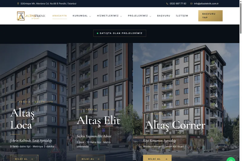 altasteknik web sitesi - Zegga Online referansı