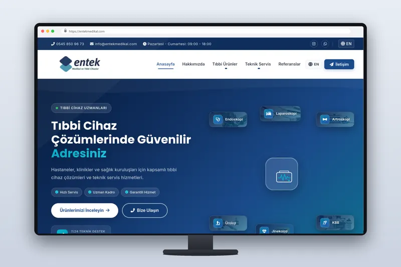 entekmedikal web sitesi - Zegga Online referansı