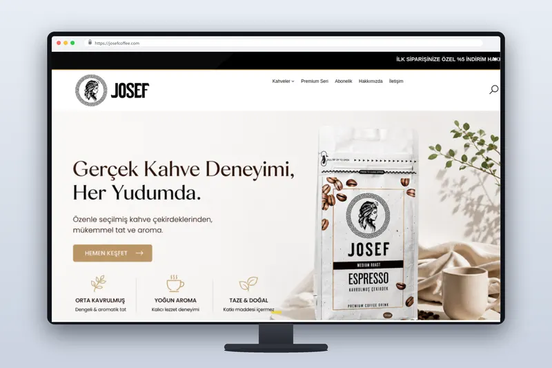josefcoffee web sitesi - Zegga Online referansı