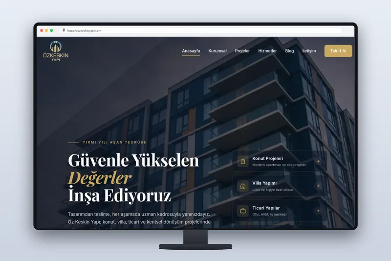 ozkeskinyapi web sitesi - Zegga Online referansı