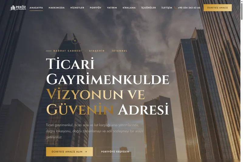 pekozgayrimenkul web sitesi - Zegga Online referansı
