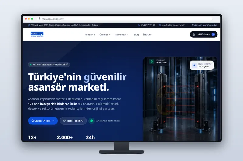 setaasansor web sitesi - Zegga Online referansı